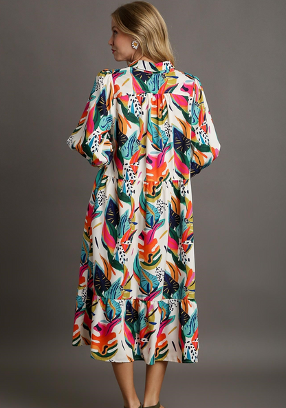 Tropical Day Midi Dress