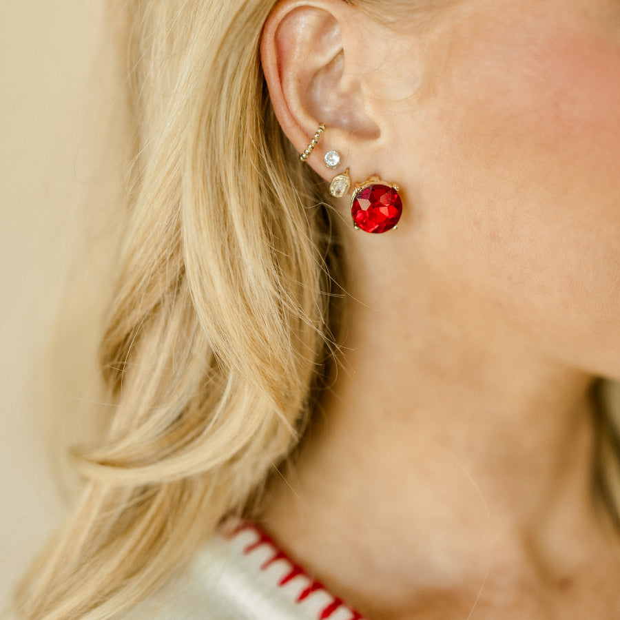Red Stud Earrings