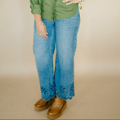 Autumn Bloom Denim Jeans