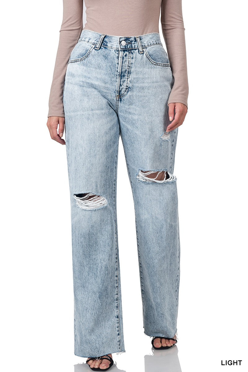 Casual Straight Mom Jeans