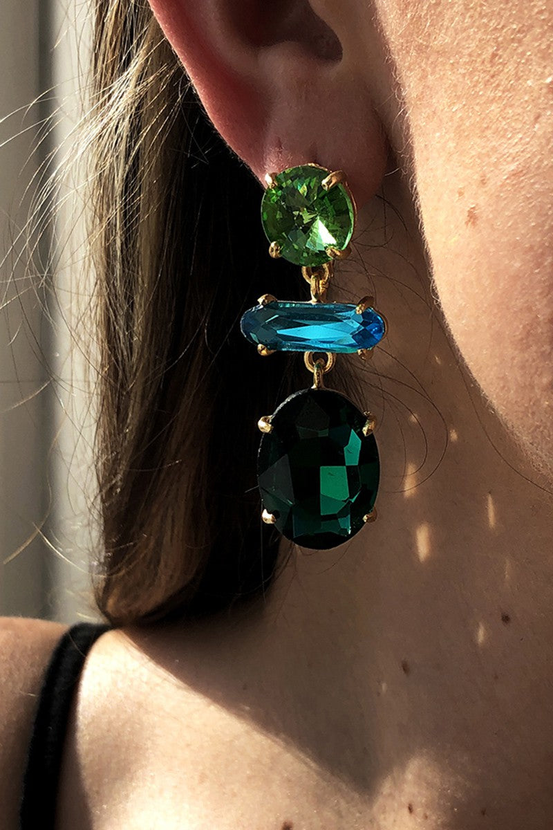 Emerald Sea Crystal Earrings