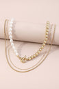 Kendall Pearl and Gold Clasp Necklace