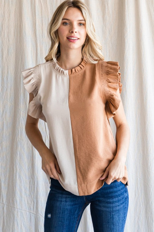 Somewhere in Between Ruffle Blouse