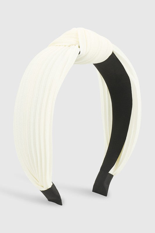 Soild Color Pleatted Knot Headband