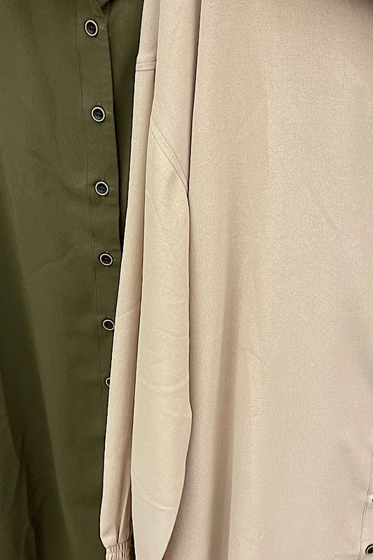 plus size collared dress - olive