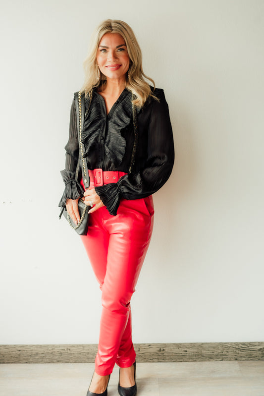 Holly Belted Leather Pants