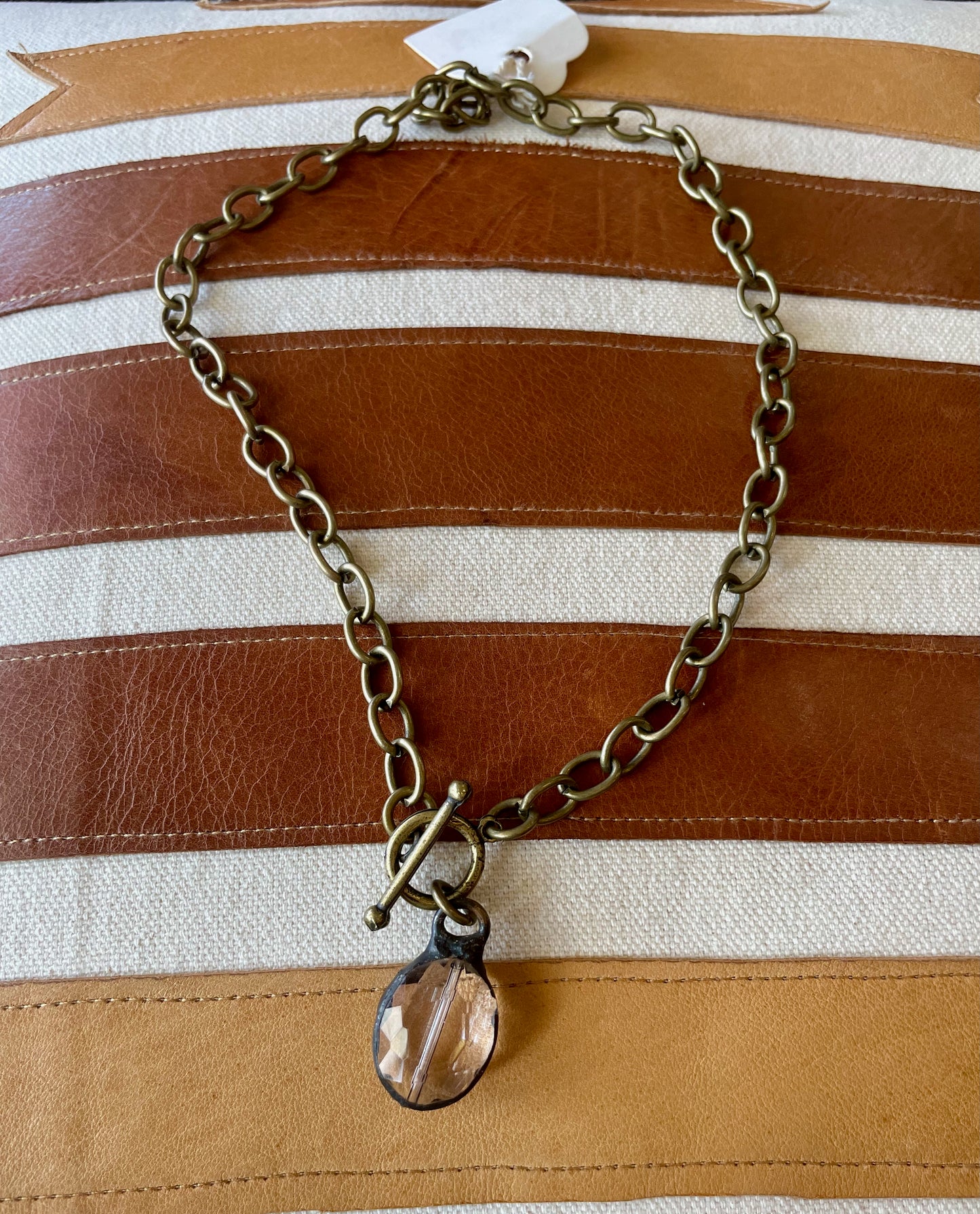 Bronze Chain with Clear Pendant