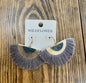 Grey Thread Fan Earrings