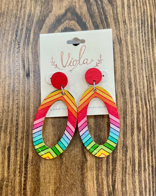 Rainbow Oval Earring