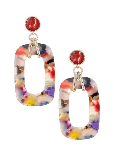 Marble Oval Earrings