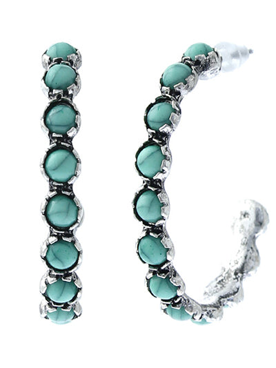Turquoise Dotted Hoops