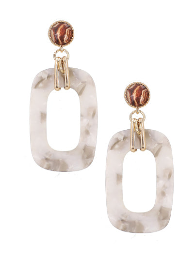 Marble Oval Earrings