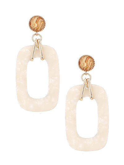 Marble Oval Earrings