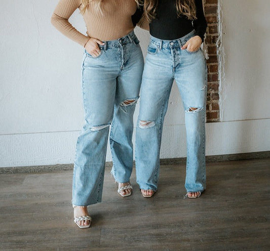 Casual Straight Mom Jeans
