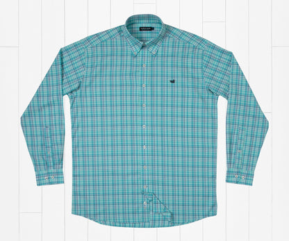 Hartsville Plaid Dress Shirt- Slate and Teal