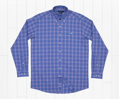 Southern Marsh Calabash Performance Dress Shirt- Lilac/Blue