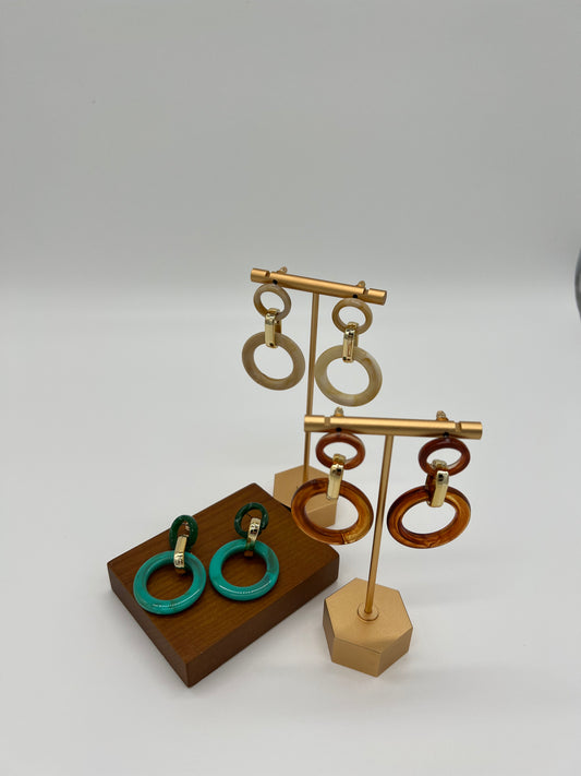 Acrylic Round Dangle Earrings
