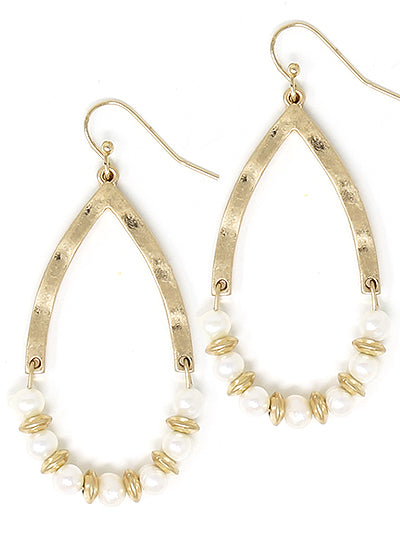 Stone Beaded Teardrop Earrings