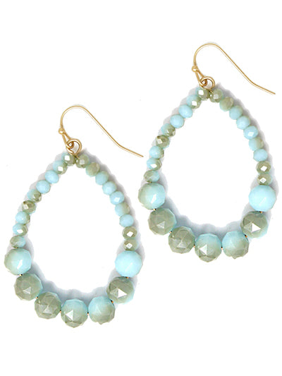 Crystal Beaded Teardrop Earrings